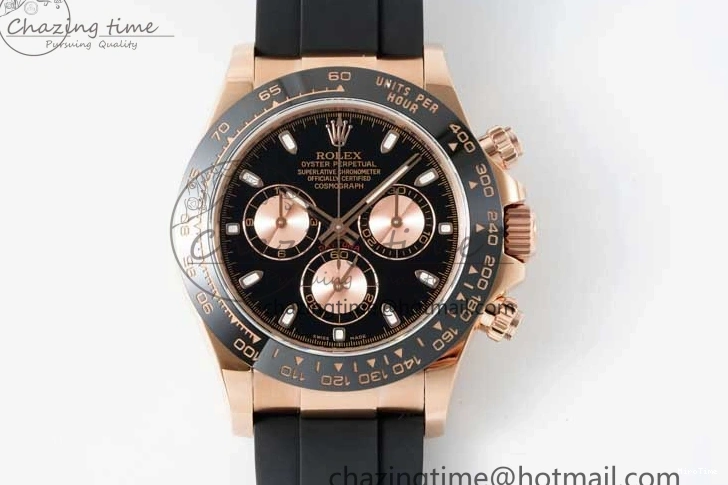 MiroTime 0506 Stretchable Daytona 116515 QF 1:1 Best Edition Black RG Dial on Oysterflex Rubber Strap SA 2273